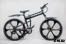 Велосипед складной на литых дисках стиль Хамер черный