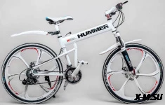 Велосипед складной на литых дисках стиль Хамер белый