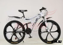 Велосипед 26&quot; TRIOBLADE (литые обода 6 ЛУЧЕЙ,дисковый тормоз,21ск) ЧЕРНО-БЕЛЫЙ