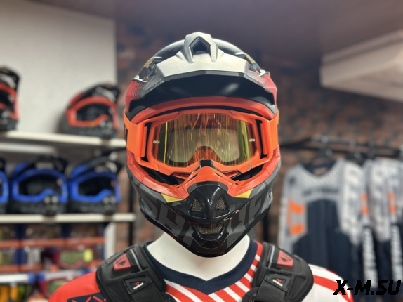 Шлем кроссовый HETOSHI OF836 EXOSS CROSS PRO MX289 цв.Черно-красно-желтый Матовый р.XS