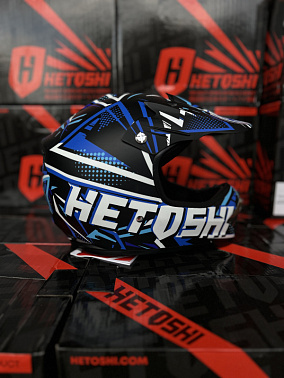 Шлем кроссовый детский HETOSHI Cross-Kids KY-B12 цв.Сине-черно-белый Матовый р.Y-L