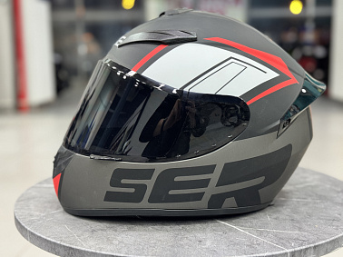 Шлем интеграл HETOSHI XD1-242 цв. Черно-серо-красный  р. XXL