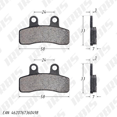 Колодки тормозные дисковые TTR110, TTR125 (перед)