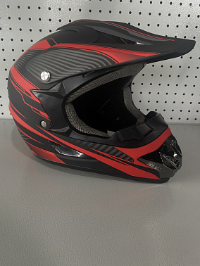 Шлем кроссовый HETOSHI XD1-186 цв. Черно-красный  р. S