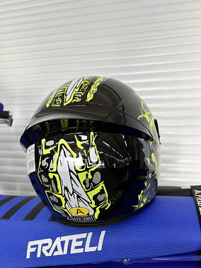 Шлем интеграл HETOSHI XD1-97 цв. Черно зеленый глянцевый  р. L